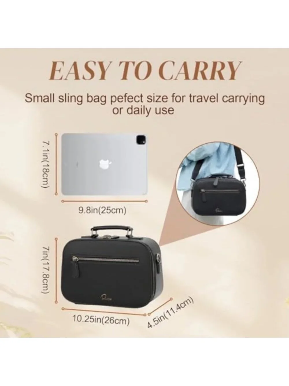 Waterproof Crossbody Camera Sling Bag, Shockproof Case for DSLR/SLR/Mirrorless